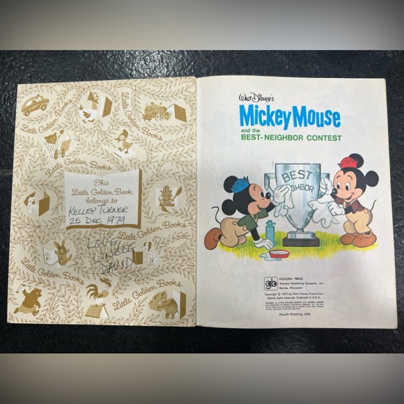 Walt Disney little golden book Mickey Mouse and the Best Neighbor Contest 1978 - Picture 2 of 7